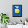 Padel Ball print framed on a living room wall