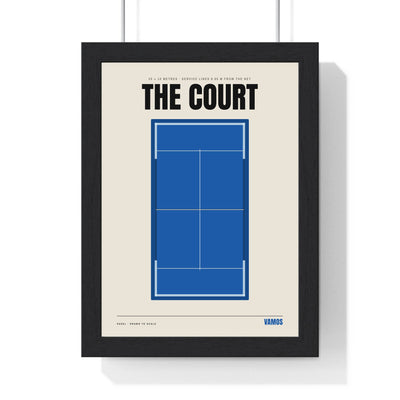 Padel Court print framed in a black frame, ready to hang