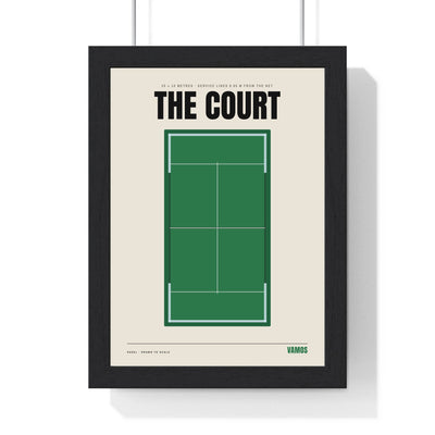 Padel Court print framed in a black frame, ready to hang