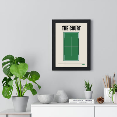Padel Court print framed on a living room wall