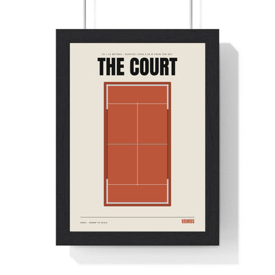 Padel Court print framed in a black frame, ready to hang