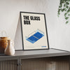The Glass Box Padel print framed and leaning on a sideboard