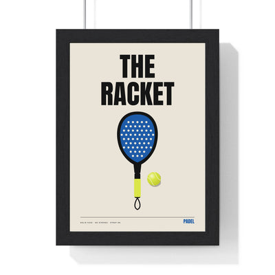 Padel Racket print framed in a black frame, ready to hang