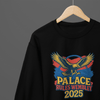 White t-shirt with Palace Rules Wembley 2025 or Sweatshirt - Bold Eagle Fan Design