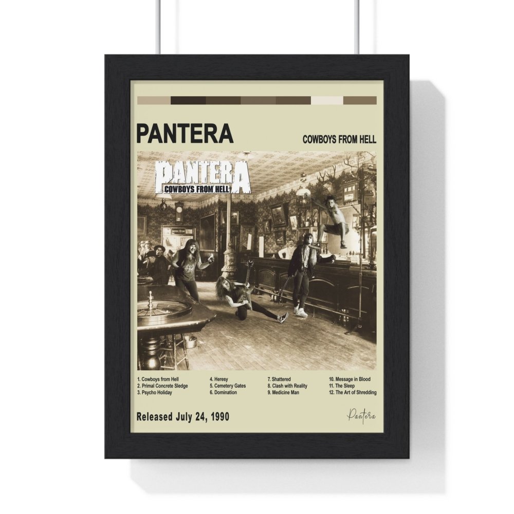 Pantera - Cowboys from Hell Album Cover Poster - Poster Kingz - A5 (unframed) - Vintage - 