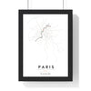 Paris Metro Map Print - framed Paris metro map print with a highlighted station and caption
