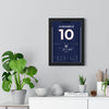 PSG Champions League Final 2026 Poster - Ousmane Dembélé 10 Shirt Print framed on a living room wall