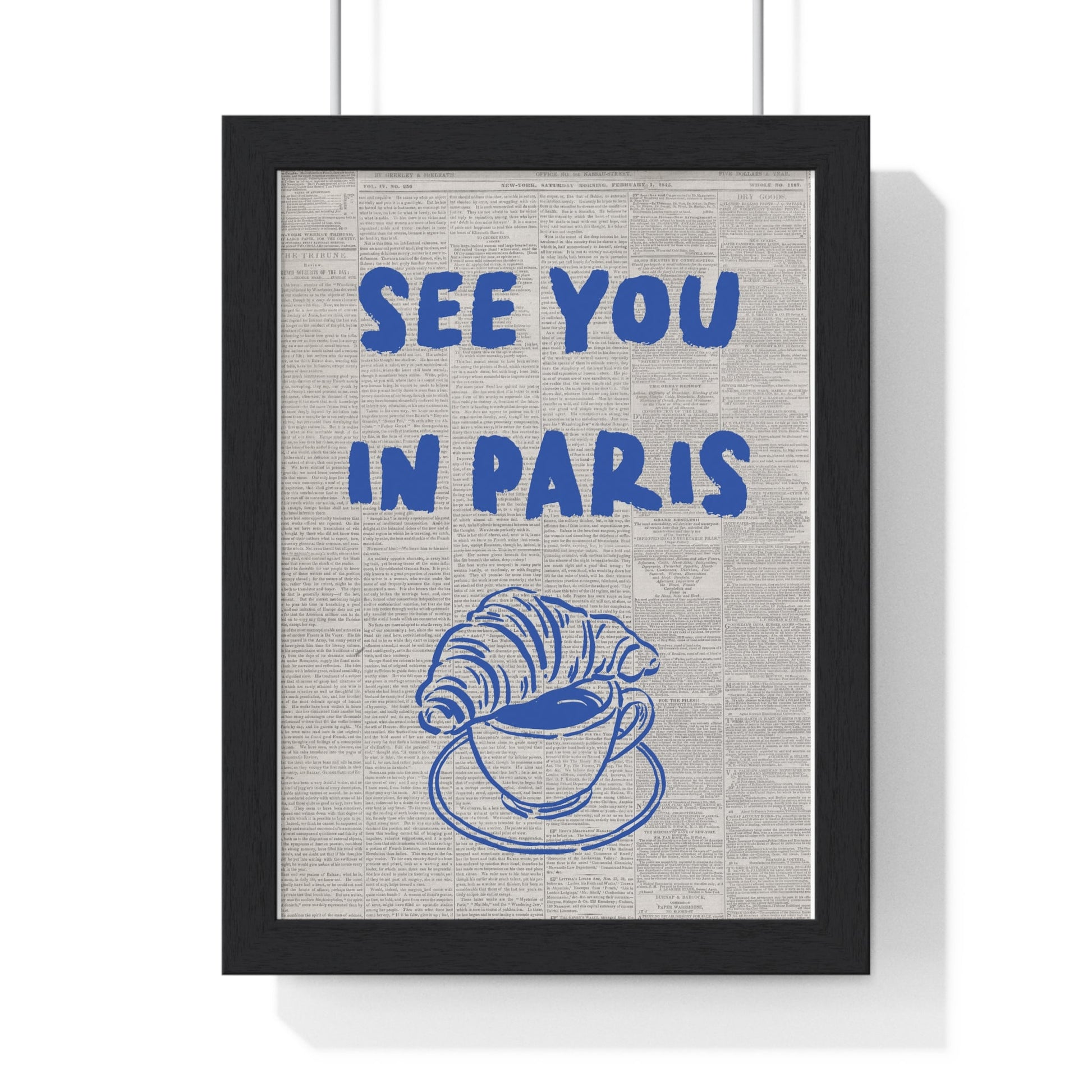 Framed Paris Wall Art Print See You in Paris Romantic Gift poster