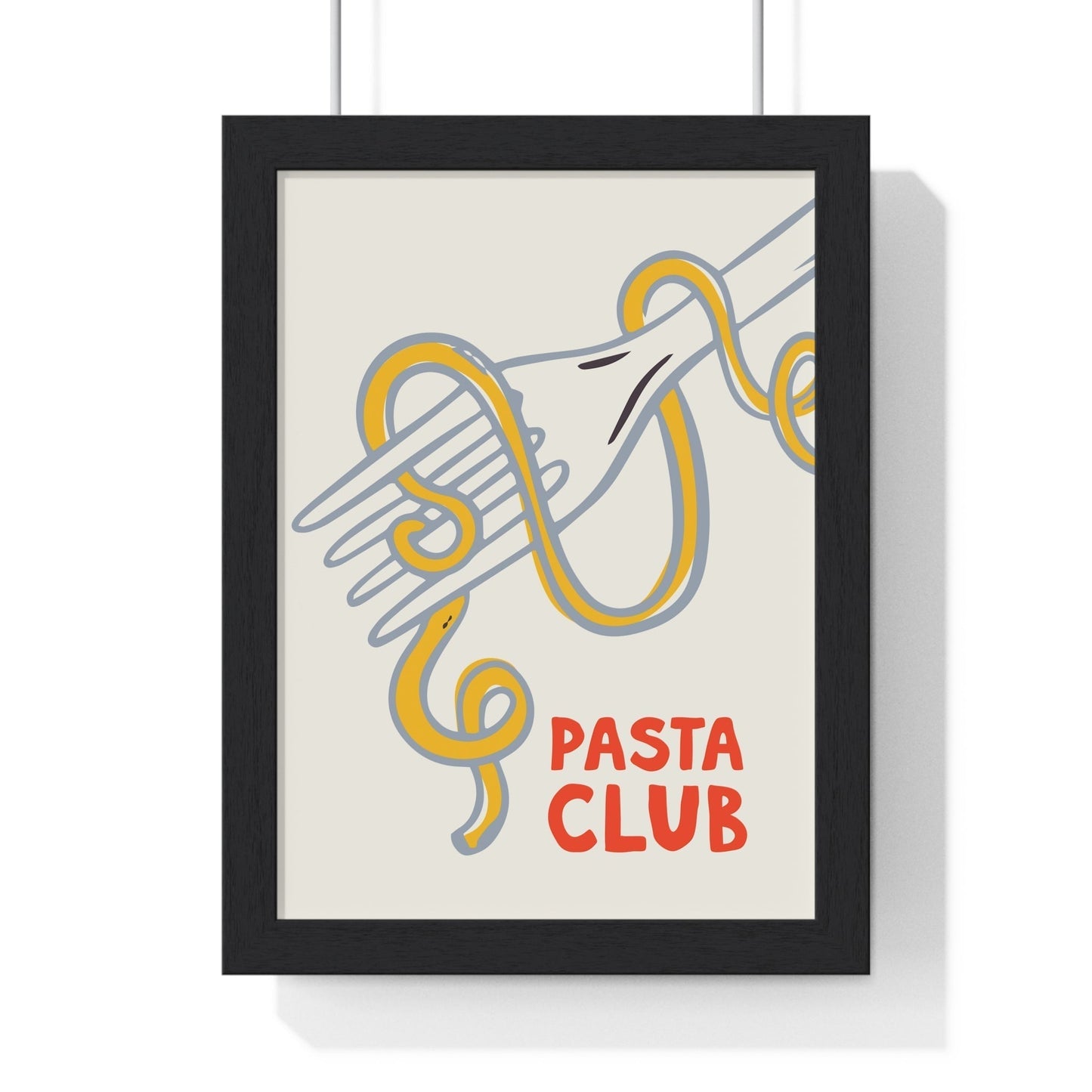 Framed Pasta Club Kitchen Print - Modern Italian Food print