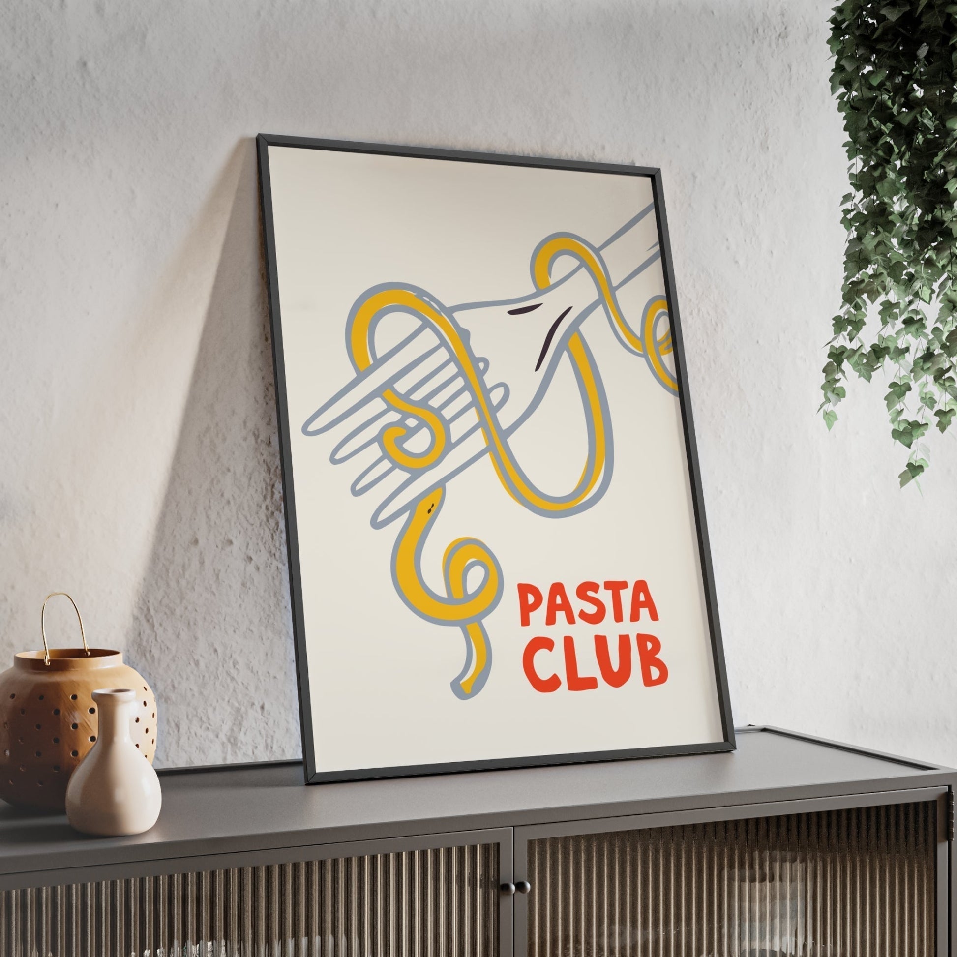 Framed Pasta Club Kitchen Print - Italian Food print