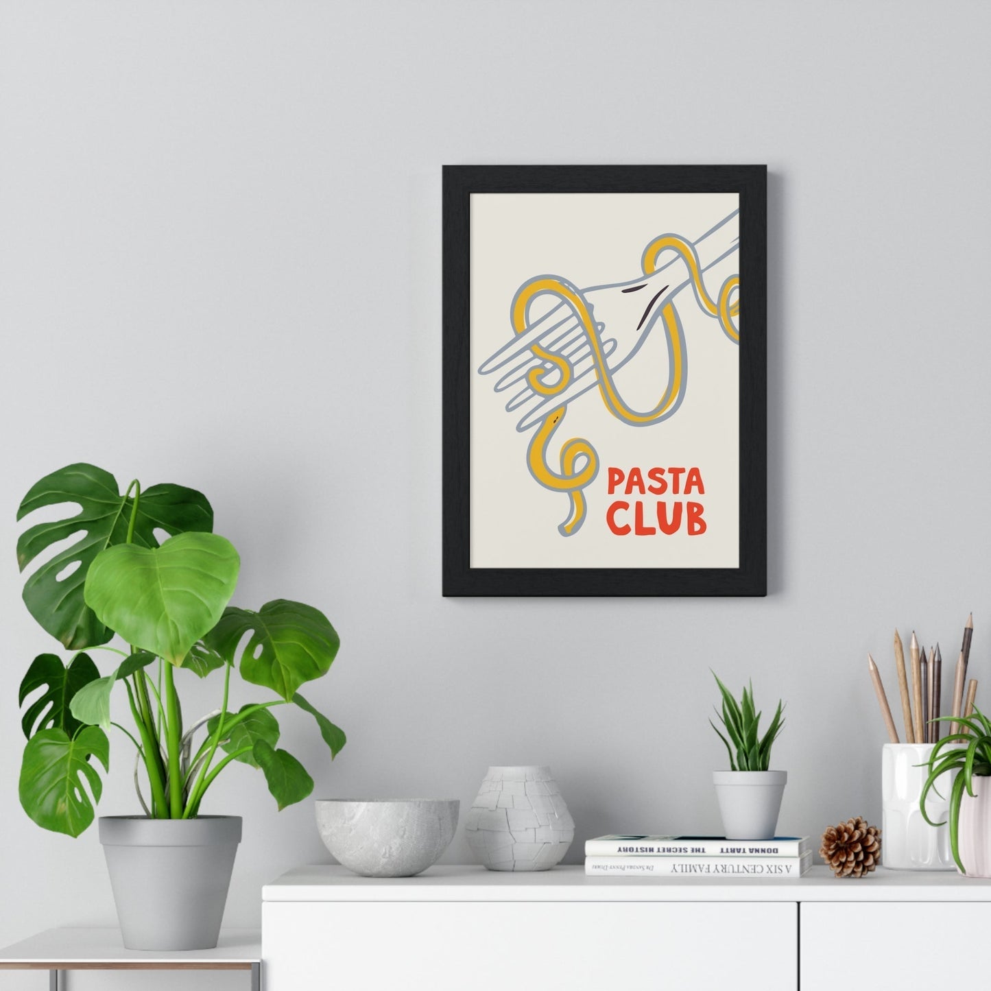 Framed Pasta Club Kitchen Print - Italian Food print