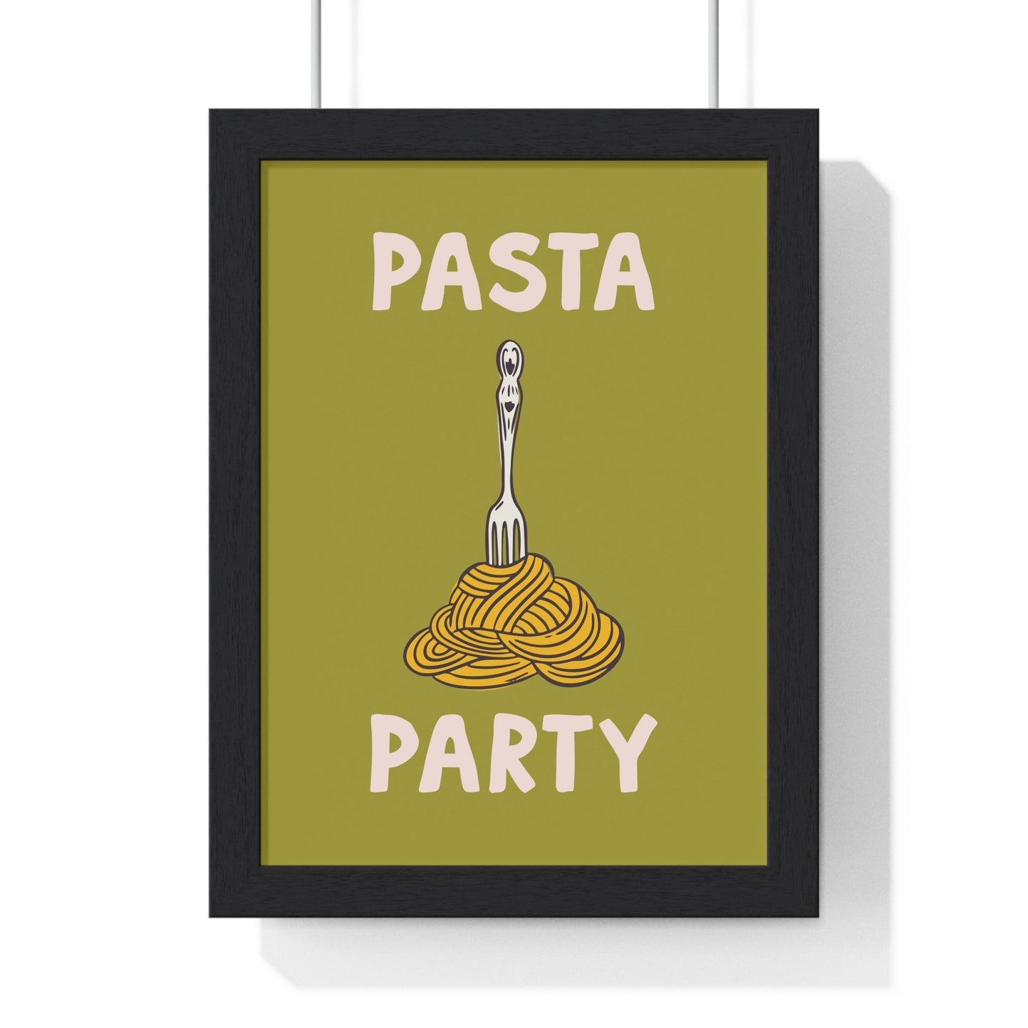 Framed Pasta Party Kitchen Print - Spaghetti Food print