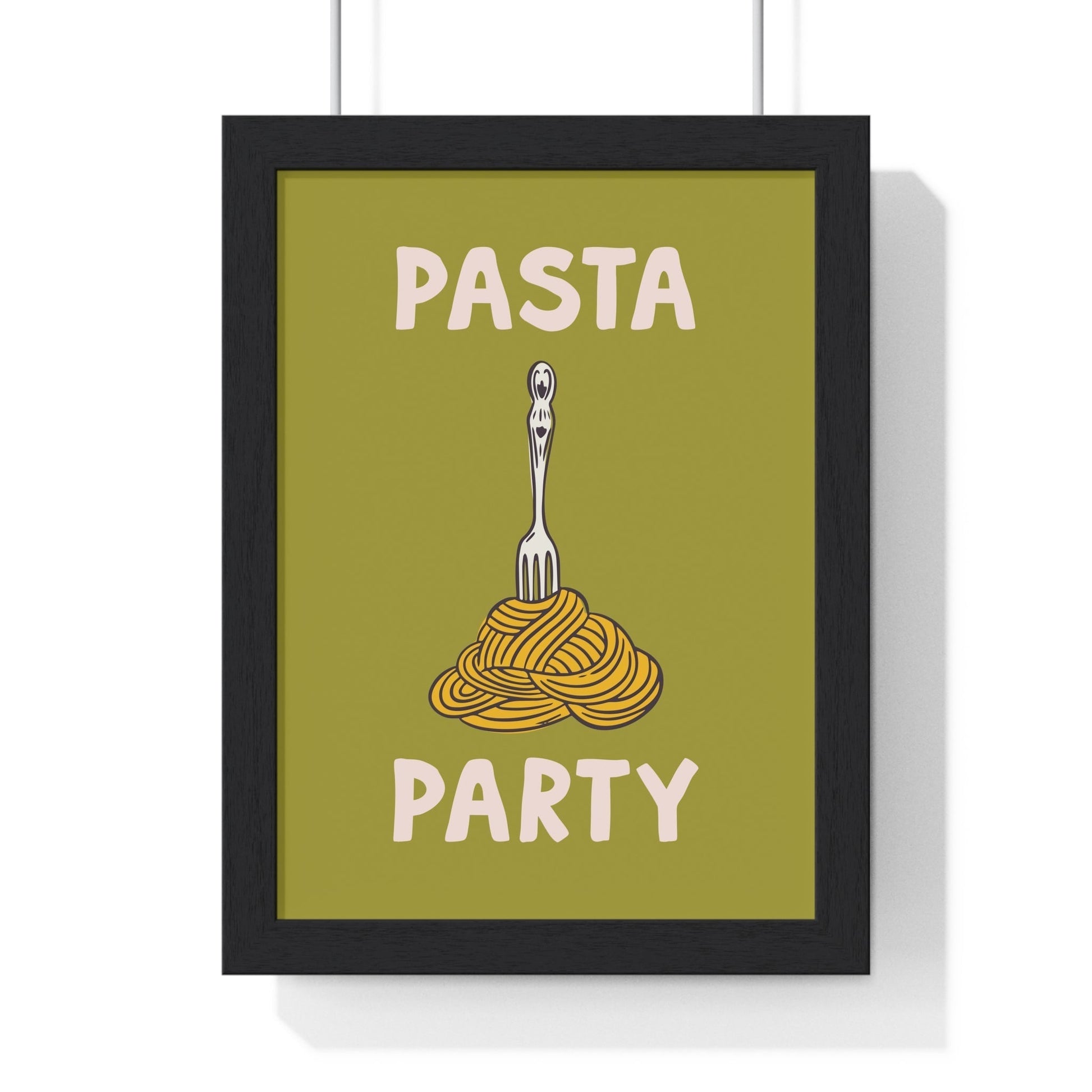 Framed Pasta Party Kitchen Print - Spaghetti Food print