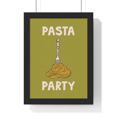 Framed Pasta Party Kitchen Print - Spaghetti Food print