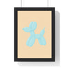 Framed Pastel Blue Balloon Dog Playful Bathroom Art print