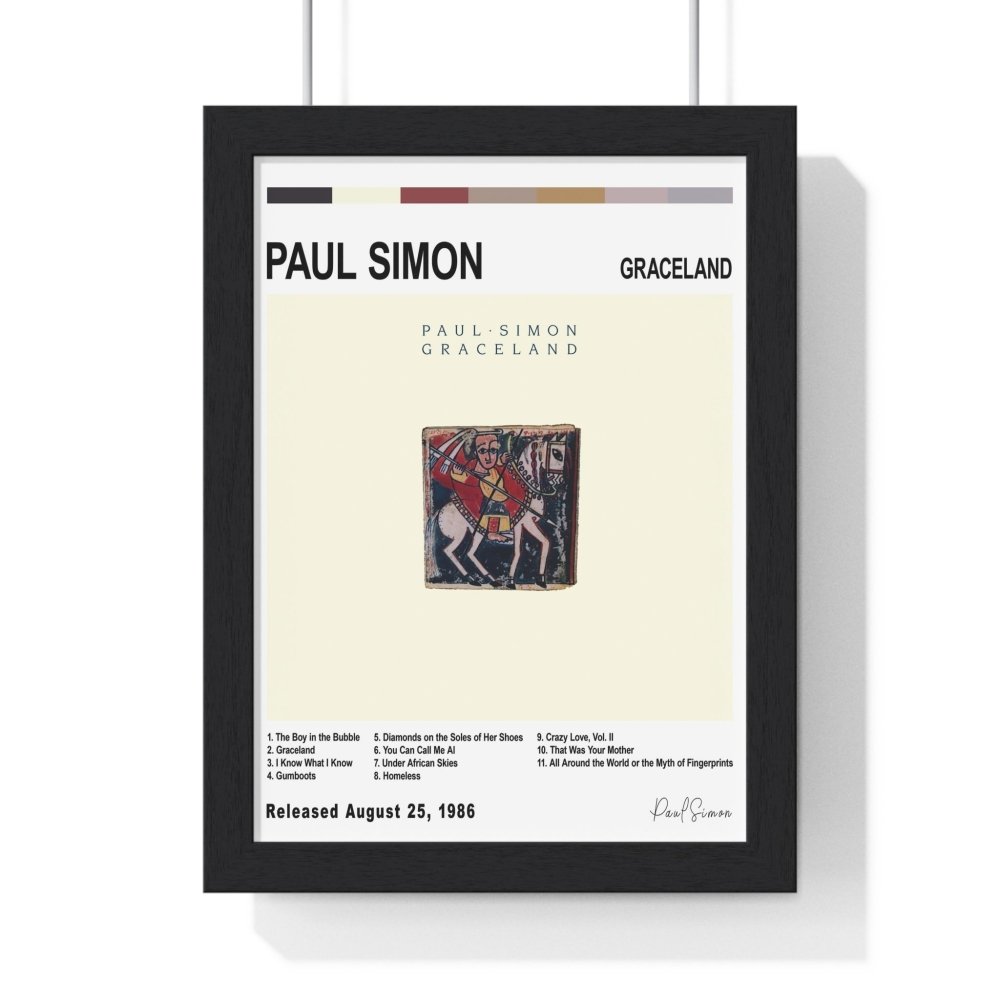 Paul Simon - Graceland Album Cover Poster - Poster Kingz - A5 (unframed) - White - 