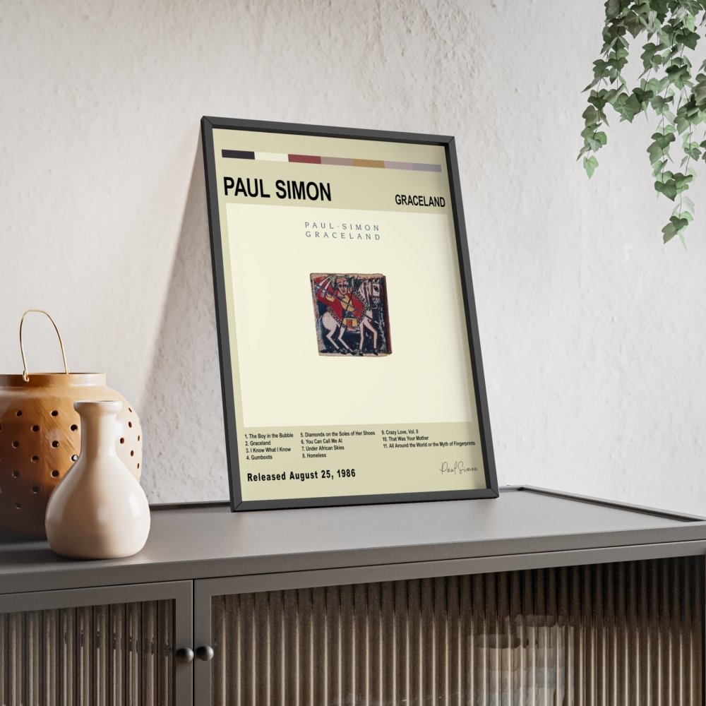 Paul Simon - Graceland Album Cover Poster - Poster Kingz - A5 (unframed) - White - 