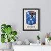 Personalised Football Player Card Print - blue team colour card with a photo of Dad on the wall