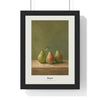Pears Print framed in a black frame, ready to hang