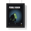 Pebble Beach 7th Hole print framed in a black frame, ready to hang