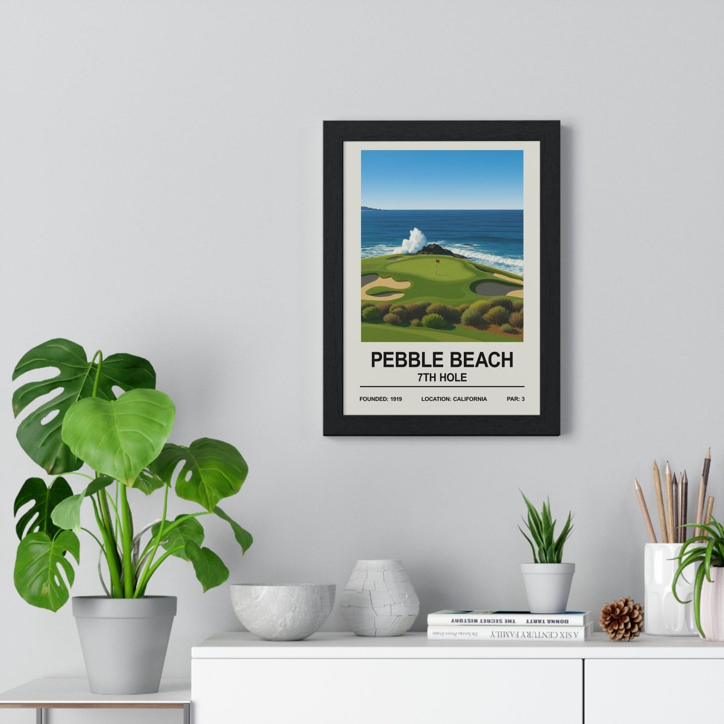 Framed Pebble Beach - 7th Hole Print poster
