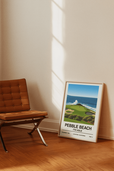 Pebble Beach – 7th Hole Print - Poster Kingz - A5 (unframed) 5.8 × 8.3 in - 