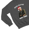 Black t-shirt with Peep Show Super Hans Father Spliffmas Christmas Sweater front view