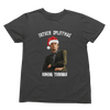 White t-shirt with Peep Show Super Hans Father Spliffmas Christmas Sweater flat lay
