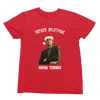 Beige t-shirt with Peep Show Super Hans Father Spliffmas Christmas Sweater wall display
