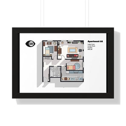 Peep Show UK TV Show Apartment Floor Plan - Poster Kingz