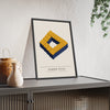 Penrose Stairs print framed and leaning on a sideboard