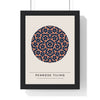 Penrose Tiling print framed in a black frame, ready to hang