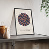 Penrose Tiling print framed and leaning on a sideboard