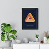 Penrose Triangle print framed on a living room wall