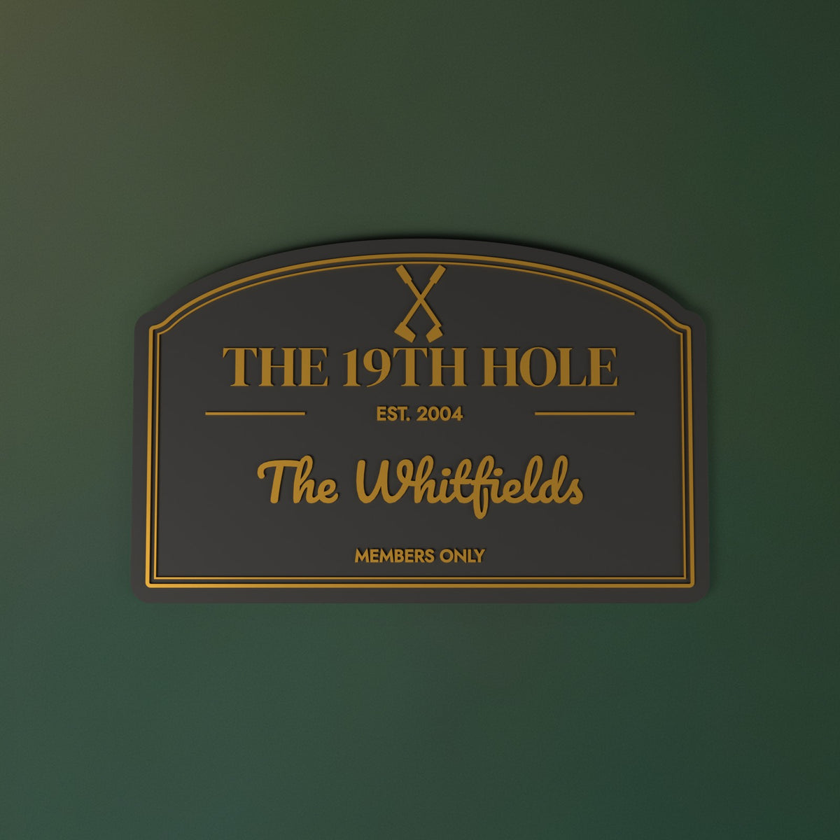 Personalised 19th Hole Sign - personalised 19th hole sign, close-up