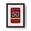 Personalised Aged to Perfection Print - framed burgundy 50th version