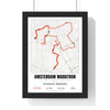 Personalised Amsterdam Marathon Print - framed street map Amsterdam Marathon route print with name and finish time