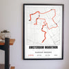 Personalised Amsterdam Marathon Print - Amsterdam Marathon route print on the hallway wall