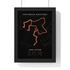 Personalised Amsterdam Marathon Print - framed night style Amsterdam Marathon route print