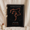 Personalised Amsterdam Marathon Print - night style Amsterdam Marathon print, the course glowing on a dark ground
