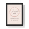 Personalised Auntie Print - framed blush floral wreath Auntie Sarah print
