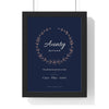 Personalised Auntie Print - framed navy version