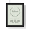 Personalised Auntie Print - sage Godmother version with eight names