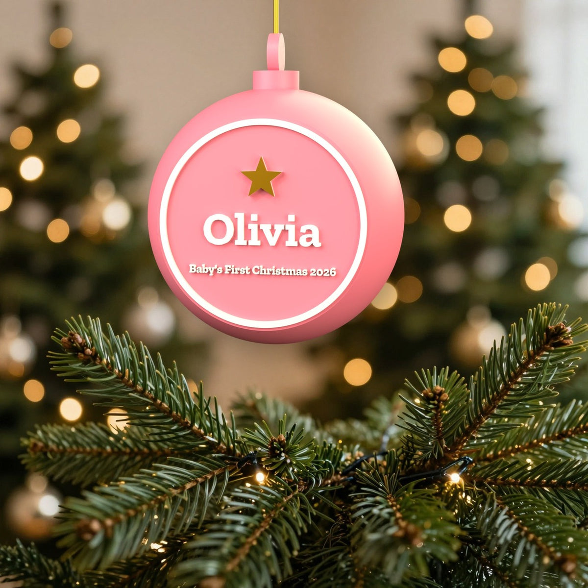Personalised Baby's First Christmas Bauble - personalised baby's first christmas bauble on the Christmas tree