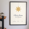 Personalised Baby's First Christmas Print - baby's first Christmas print on a nursery wall