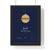 Personalised Baby's First Christmas Print - framed navy version for Jack