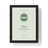 Personalised Baby's First Christmas Print - framed sage bauble version