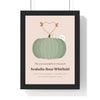 Personalised Baby's First Halloween Print - sage pumpkin on blush with a long name