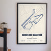 Personalised Barcelona Marathon Print - Barcelona Marathon route print on the hallway wall