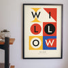 Personalised Bauhaus Name Print - Bauhaus name print on a nursery wall